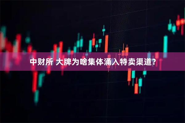 中财所 大牌为啥集体涌入特卖渠道？