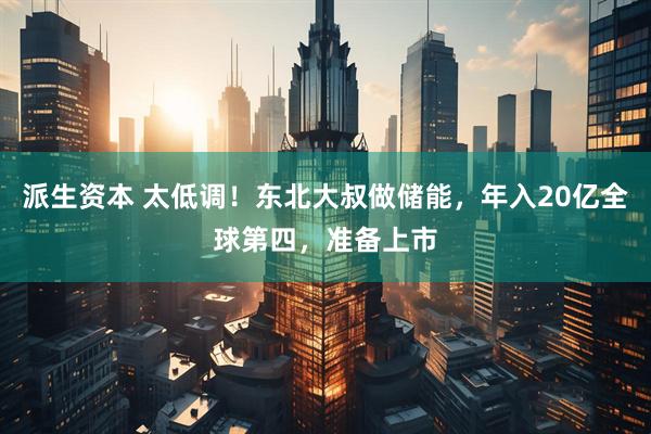 派生资本 太低调！东北大叔做储能，年入20亿全球第四，准备上市