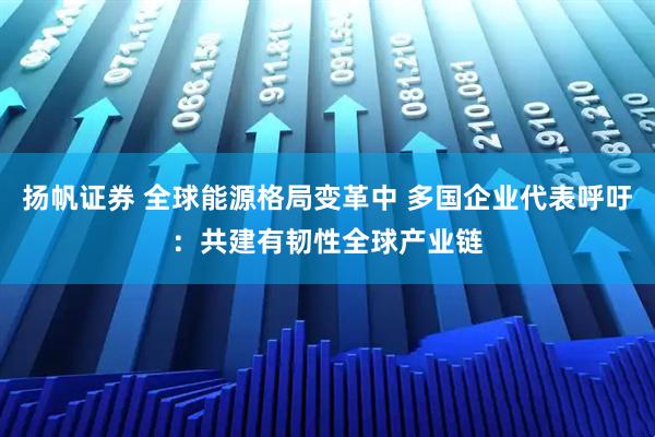扬帆证券 全球能源格局变革中 多国企业代表呼吁：共建有韧性全球产业链