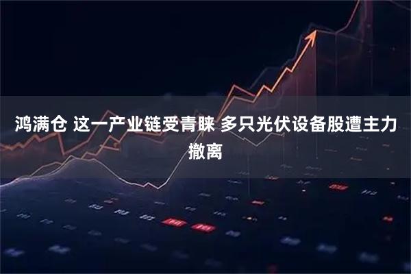 鸿满仓 这一产业链受青睐 多只光伏设备股遭主力撤离