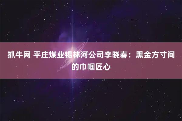 抓牛网 平庄煤业锡林河公司李晓春：黑金方寸间的巾帼匠心