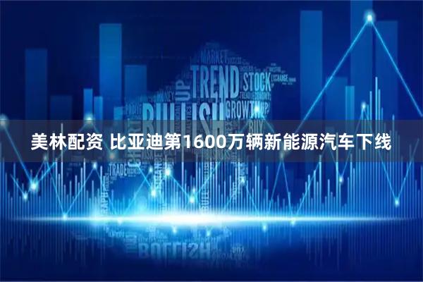 美林配资 比亚迪第1600万辆新能源汽车下线