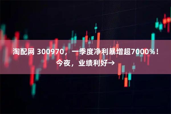 淘配网 300970，一季度净利暴增超7000%！今夜，业绩利好→