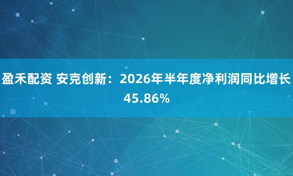 盈禾配资 安克创新：2026年半年度净利润同比增长45.86%